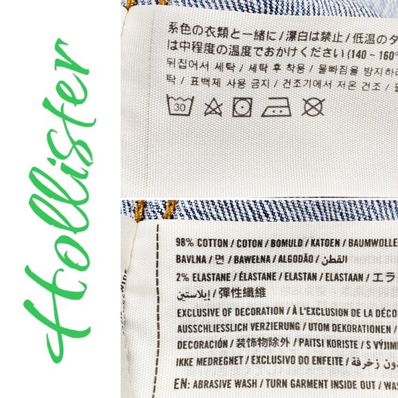 HOLLISTER MEN’s EPIC FLEX DISTRESSED BLUE DENIM JACKET, SIZE LARGE - Picture 7 of 8